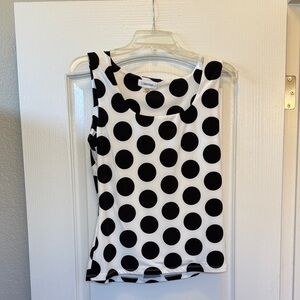 Calvin Klein Black and White Polka Dot Top